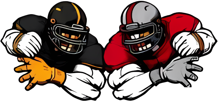Two football players squaring off